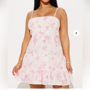 Fashion Nova Pink and White Floral Dress